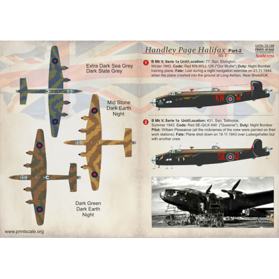 Handley Page Halifax Part 2 72-199 Scale 1/72