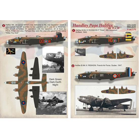 Handley Page Halifax Part 4 72-453 Scale 1/72