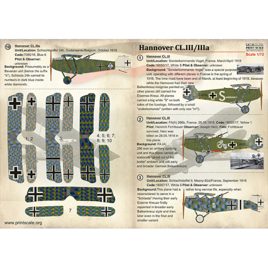 Hannover CL.lll/llla 72-294 Scale 1/72