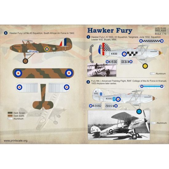 Hawker Fury 72-093 Scale 1/72