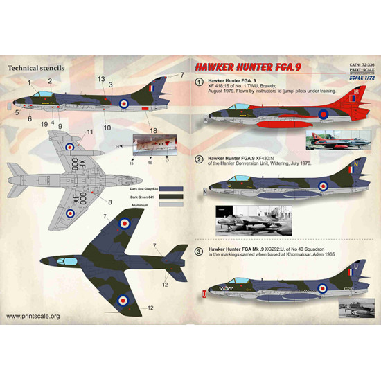 Hawker Hunter FGA.9 72-336 Scale 1/72