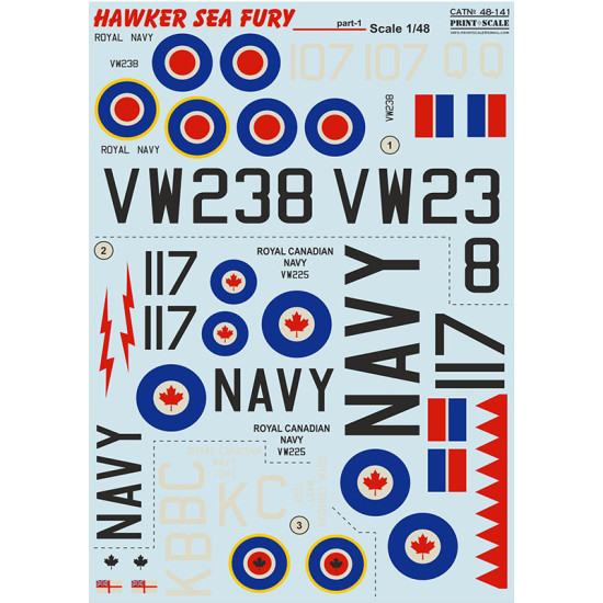 Hawker Sea Fury Part 1 48-141 Scale 1/48