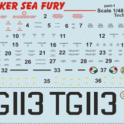 Hawker Sea Fury Part 1 48-141 Scale 1/48