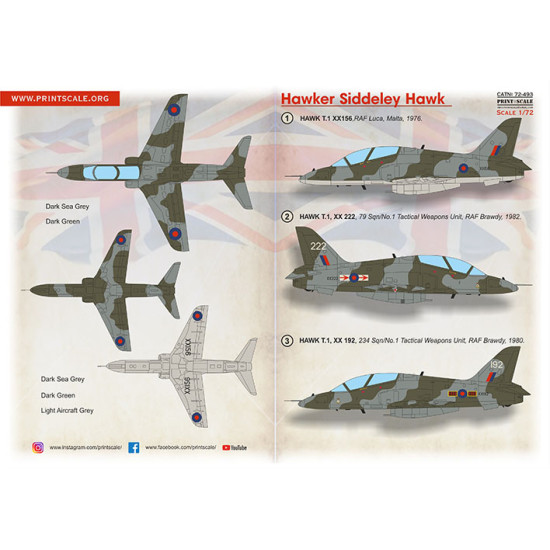 Hawker Siddeley Hawk 72-493 Scale 1/72
