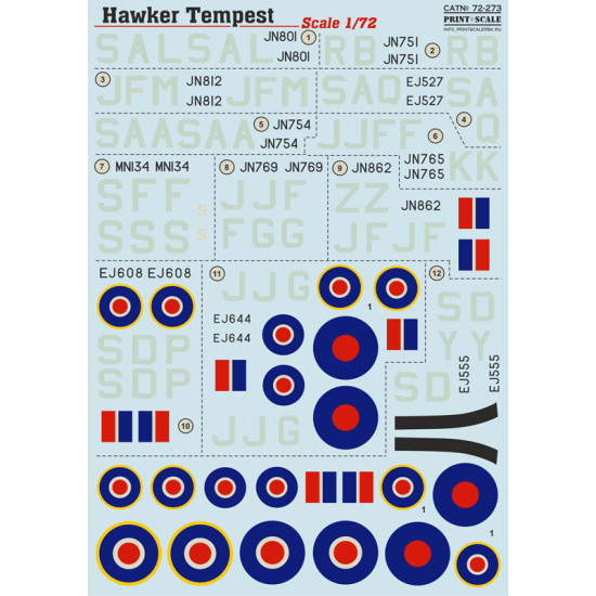 Hawker Tempest 72-273 Scale 1/72
