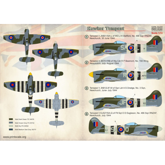 Hawker Tempest 72-273 Scale 1/72