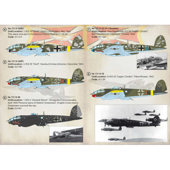 He 111 H-16, H-20 & H-22 Bombers 72-231 Scale 1/72