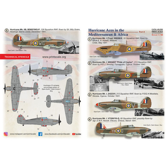 Hurricane Aces of the MTO and Africa Part 4 48-256 Scale 1/48