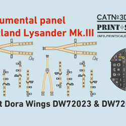 Instrumental panel Westland Lysander Mk.III 3D72-001 Scale 1/72