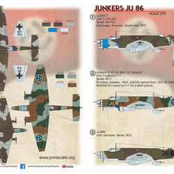 Junkers JU 86 72-454 Scale 1/72