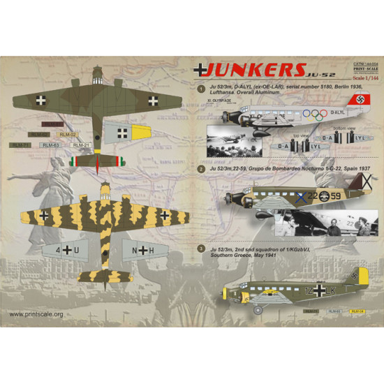 Junkers JU-52 144-004 Scale 1/144