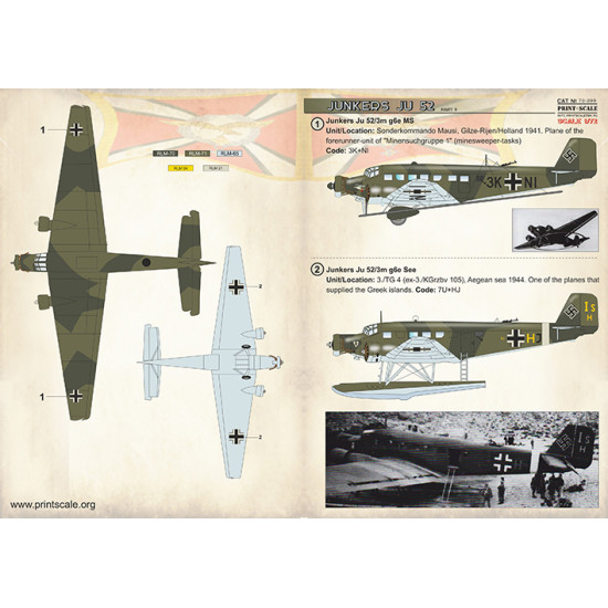 Junkers Ju 52 Part-3 72-299 Scale 1/72