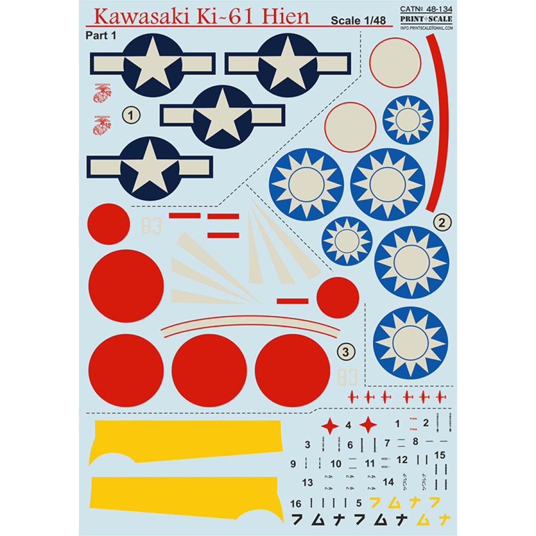 Kawasaki Ki61 Hien Part1 / 48134 Highquality scale model kit