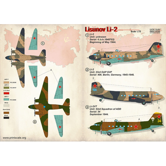 Lisunov Li-2 72-291 Scale 1/72