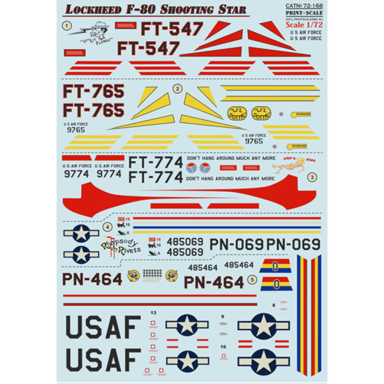 Lockheed F-80 Shooting Star 72-168 Scale 1/72