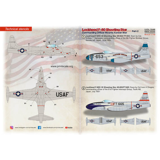 Lockheed F-80. USA & Europe Part 2 72-448 Scale 1/72