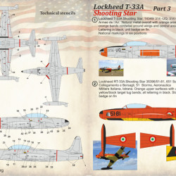 Lockheed T-33 Shooting Star Part-3 72-270 Scale 1/72