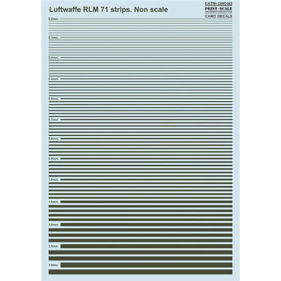 Luftwaffe RLM 71 strips 043-camo Non Scale