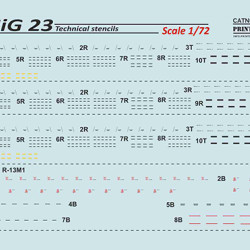 MIG 23 Technical stencils 72-349 Scale 1/72