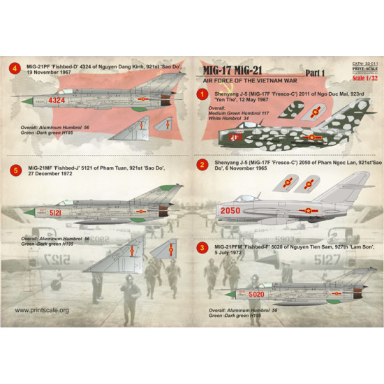 MIG-17 MIG--21 Air force of the Vietnam war 32-011 Scale 1/32