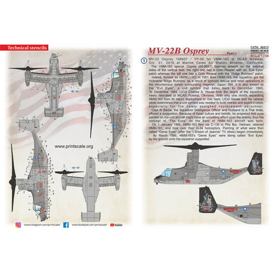 MV-22B Osprey Part 1 48-213 Scale 1/48