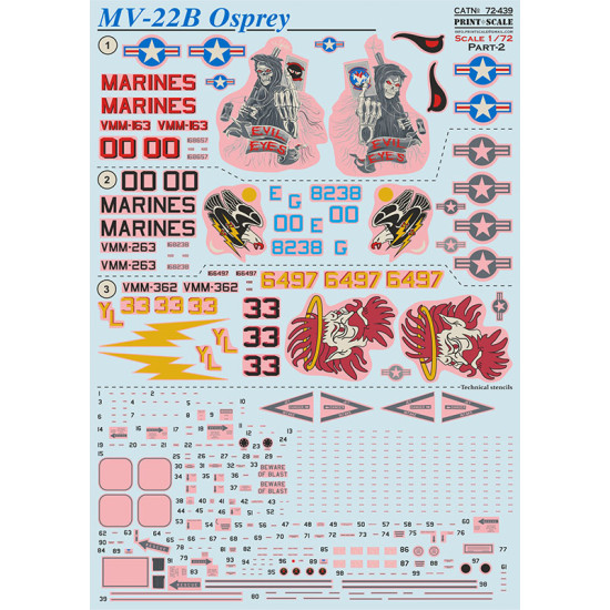 MV-22B Osprey Part-2 72-439 Scale 1/72
