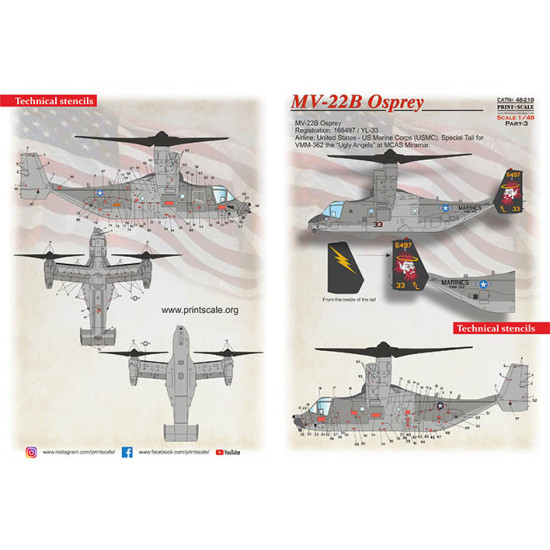 MV-22B Osprey Part-3 48-218 Scale 1/48