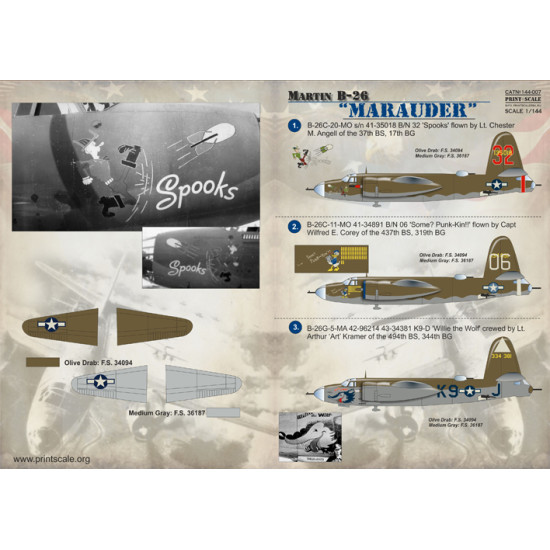 Martin B-26 Marauder 144-007 Scale 1/144