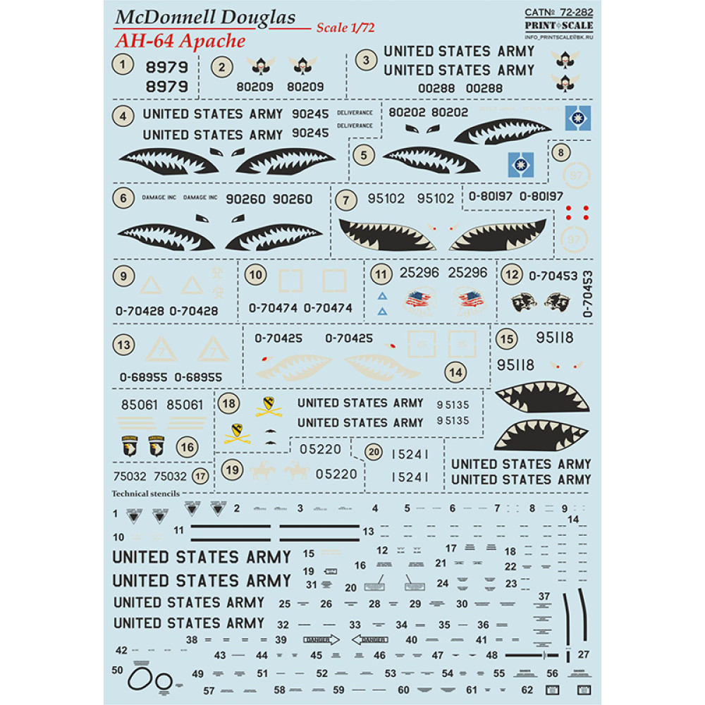 Mcdonnell Douglas Ah-64 Apache   72-282 - Buy At Printscale.org, Scale 