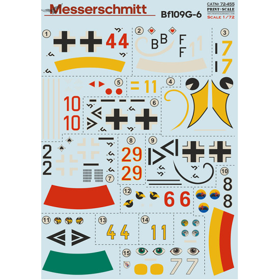 Messerschmitt BF109G-6 72-455 Scale 1/72