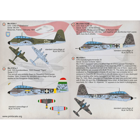 Messerschmitt Me.210 Me.410 Hornisse 72-298 Scale 1/72