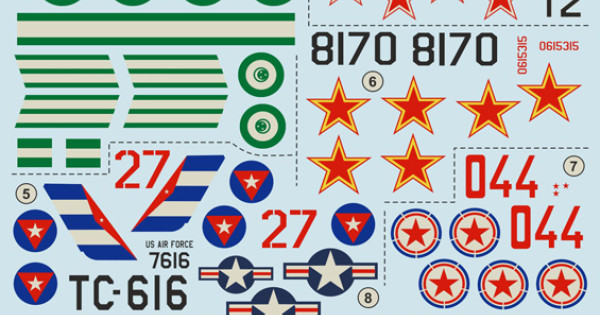 MiG-15 Model Decals: Capt. Pavlov, Lt.Gogolev, Red falcons, and more ...