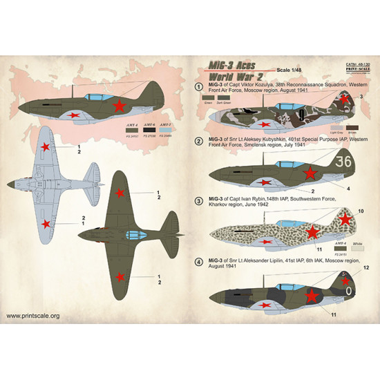 MiG-3 Aces of World War 2 48-130 Scale 1/48