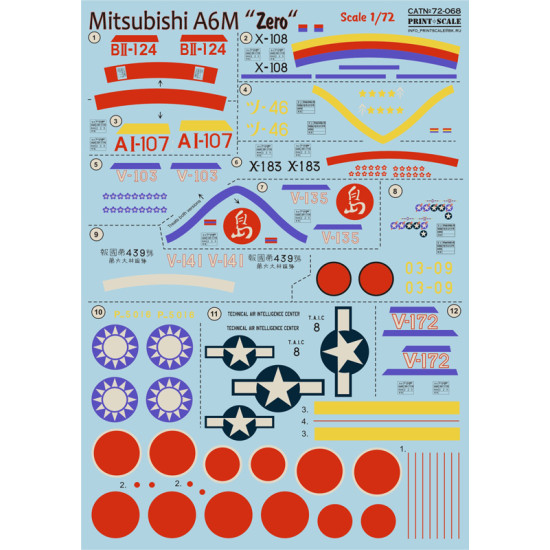Mitsubishi A6M Zero 72-068 Scale 1/72