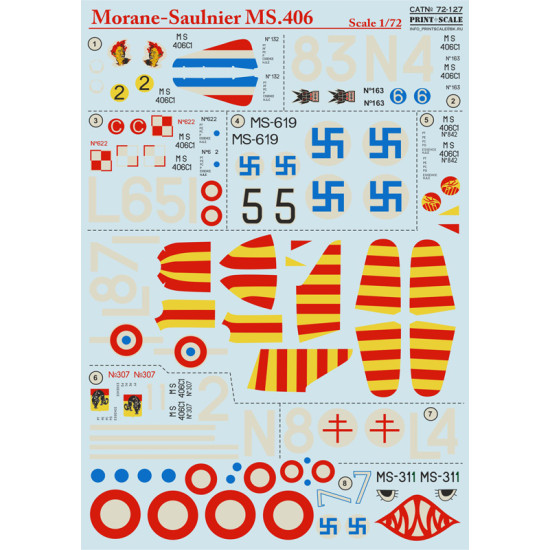 Morane- Saulnier MS.406 72-127 Scale 1/72