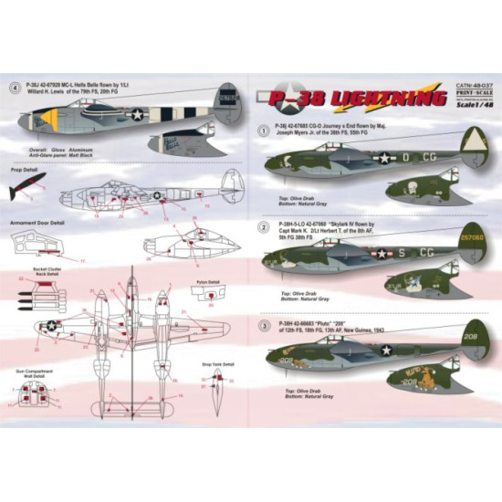 P-38 Lightning 48-037 Scale 1/48