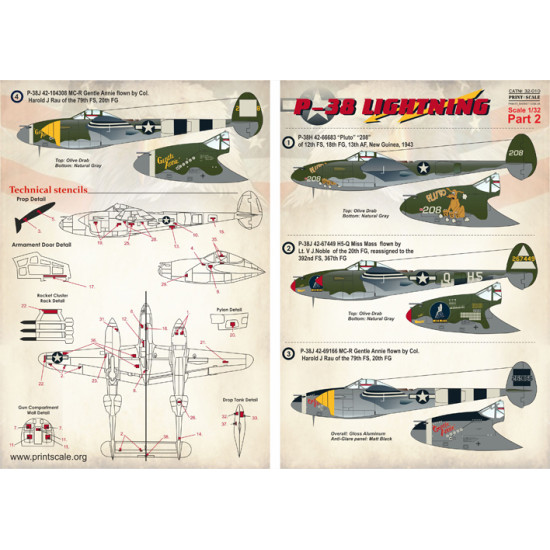 P-38 Lightning part-2 32-010 Scale 1/32
