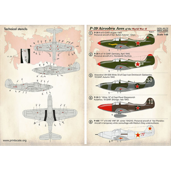 P-39 Aircobra Aces Part-1 48-172 Scale 1/48