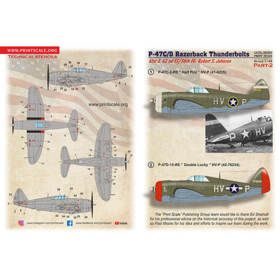 P-47 C/D Razorback Robert S. Jonson Part 2 48-264 Scale 1/48