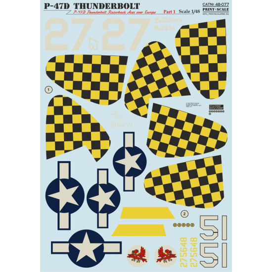 P-47 D Thunderbolt part 1 48-077 Scale 1/48