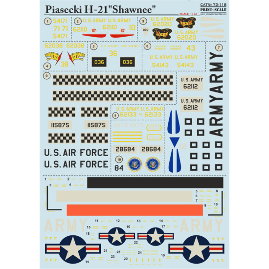 Piasecki H-21Shawnee 72-118 Scale 1/72
