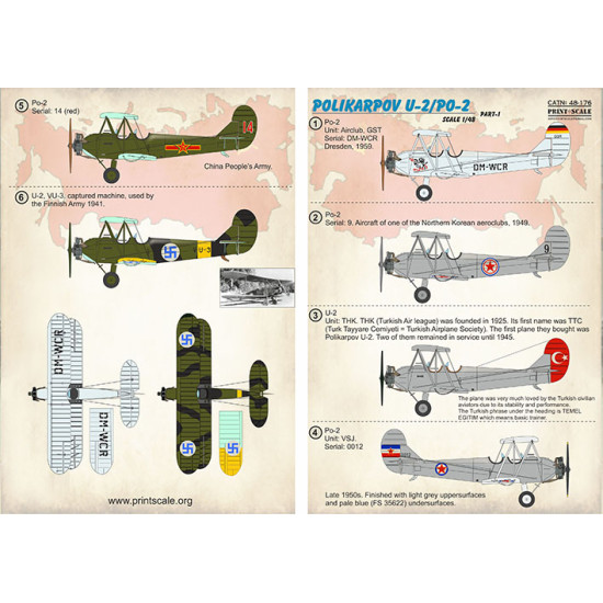 Polikarpov U-2/Po-2 Part 1 48-176 Scale 1/48