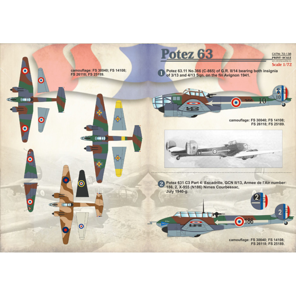 Buy Potez 63 / 72-138 Models - Avignon 1941, Nimes Courbessac, Haifa ...