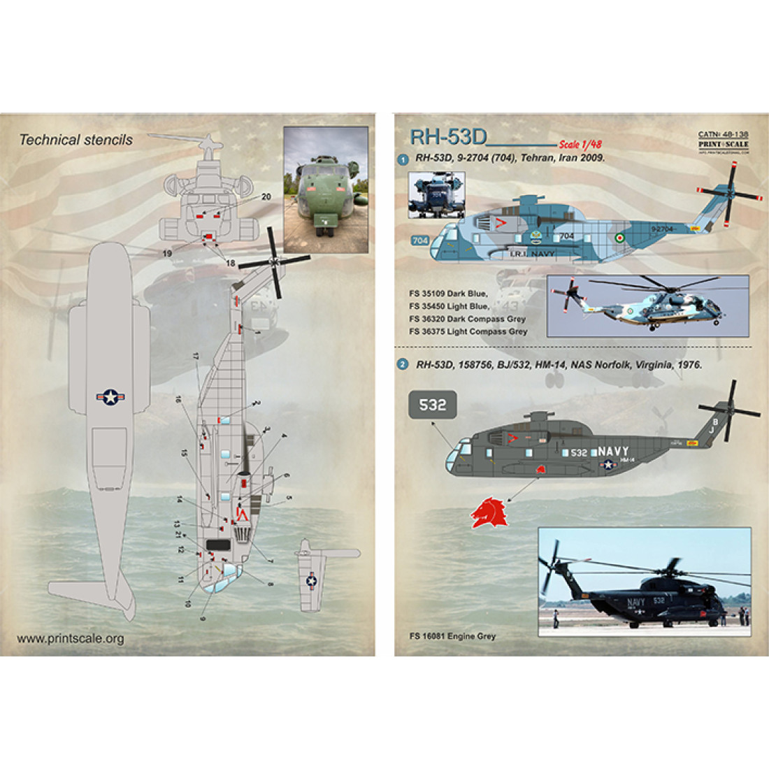 RH-53D / 48-138 Plastic Model Kit | PrintScale.org, Scale: 1/48