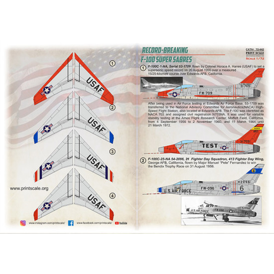 Record-Breaking F-100 Super Sabre 72-442 Scale 1/72
