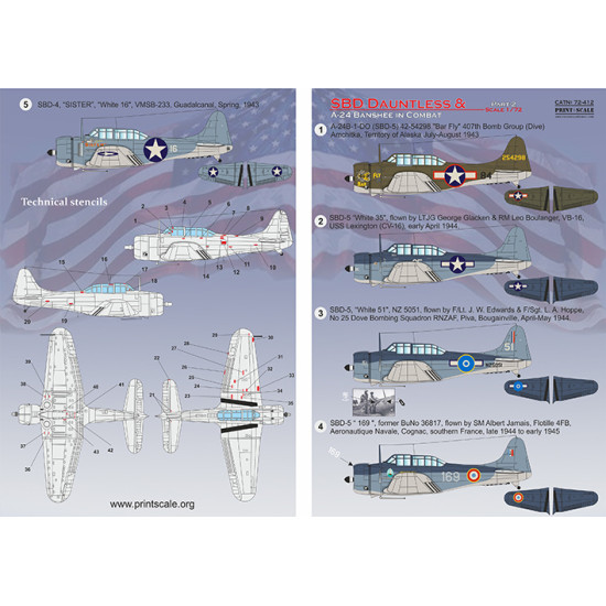 SBD Dauntless & A-24 Banshee in combat Part-2 72-412 Scale 1/72