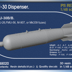 SUU-30 Dispenser. SUU-30B/B (late). 4 pc PSR48020 Scale 1/48