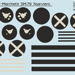 Savoia-Marchetti SM.79 mask + decals PSM72010 Scale 1/72