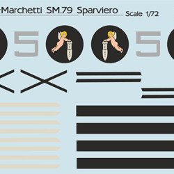 Savoia-Marchetti SM.79 mask + decals PSM72012 Scale 1/72