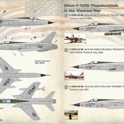 Silver F-105D Thunderchiefs in the Vietnam War 72-352 Scale 1/72